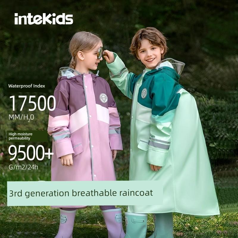 Children's Raincoat for Middle and Big Children and Girls with Schoolbag 2024 New Waterproof Rain Cape for Boys and Primary School Students