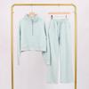 LULU Gold Label Stand Collar Half-Zip Loose Sweatshirt & Sweatpants Plush Set