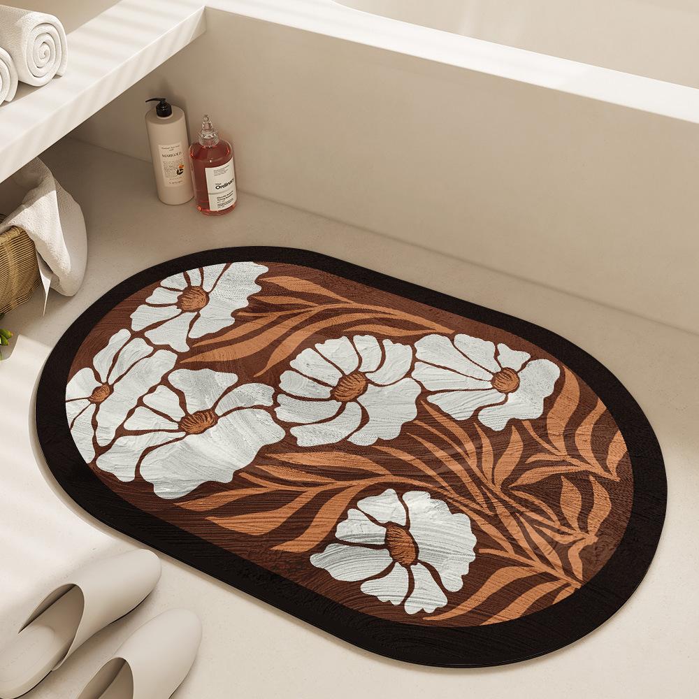 Bathroom Toilet Absorbent Floor Mat Bathroom Door Dirt Resistant Quick Drying Anti Slip Mat