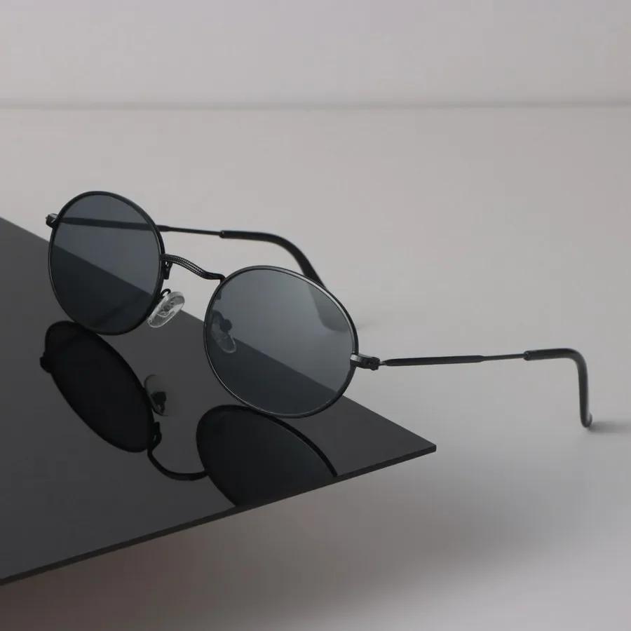 Designer Oval Sunglasses Women Men Vintage Black Sun Glasses Fashion Personality Eyewear Small Frame Mirror Brand