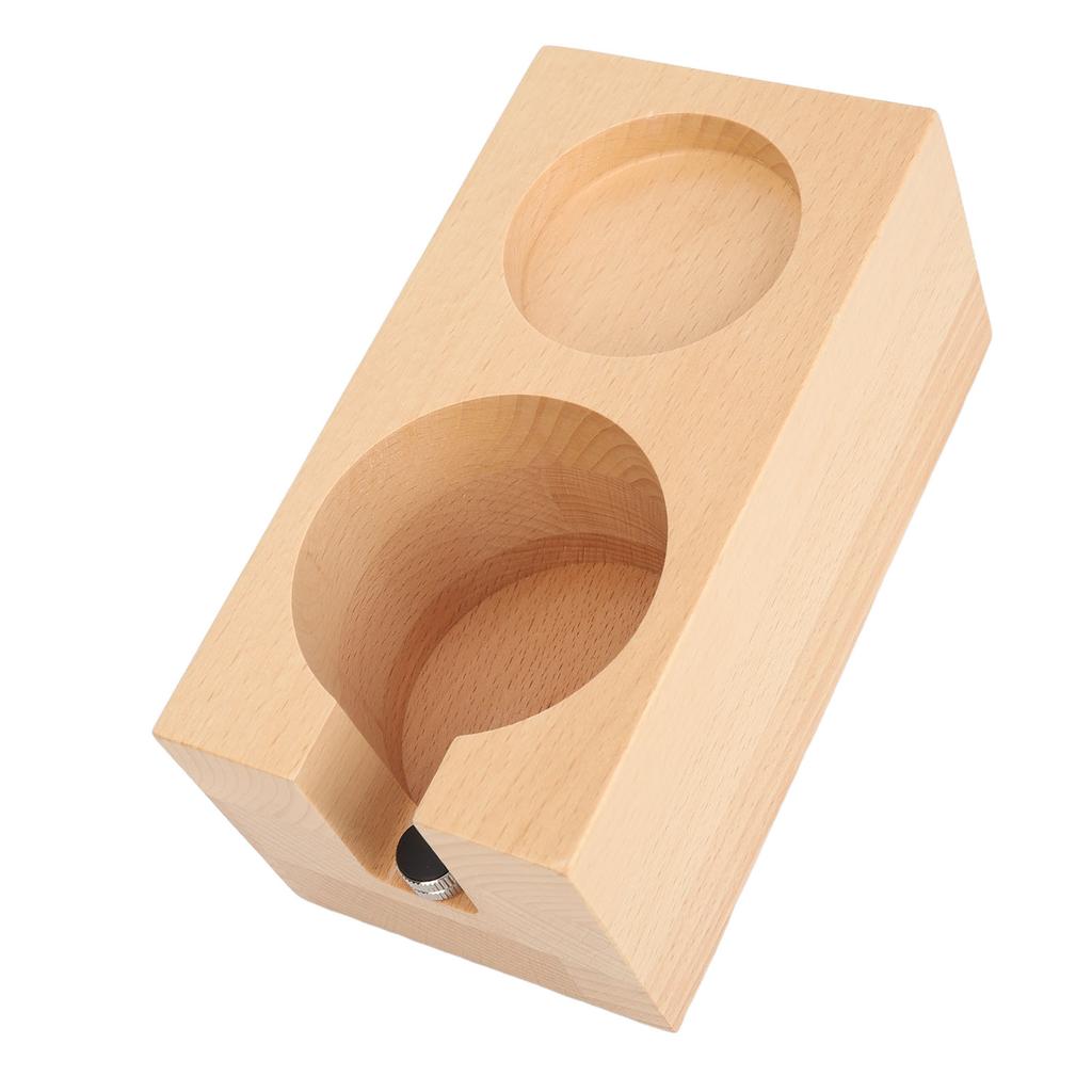 Wooden Coffee Tamper Station Stable Prevent Slip Coffee Tamper Holder Base Tamping Station for Home