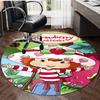 1pc Strawberry Princess2 Design Printed Area Round Carpet for Bedroom Living Room Home Decor Rugs Mat Non Slip Mat Rug for Bedside