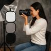 Collapsible 3-in-1 Photography Reflector Disc, Handheld Light Reflector Diffuser With 18% Gray Card For Studio Portrait Video Shooting