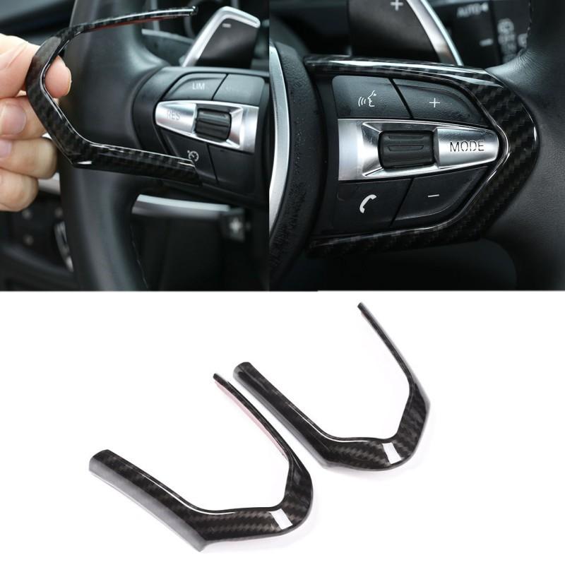 Carbon Fiber M Sport Steering Wheel Button Frame Trim ABS For BMW 3 5 M Series