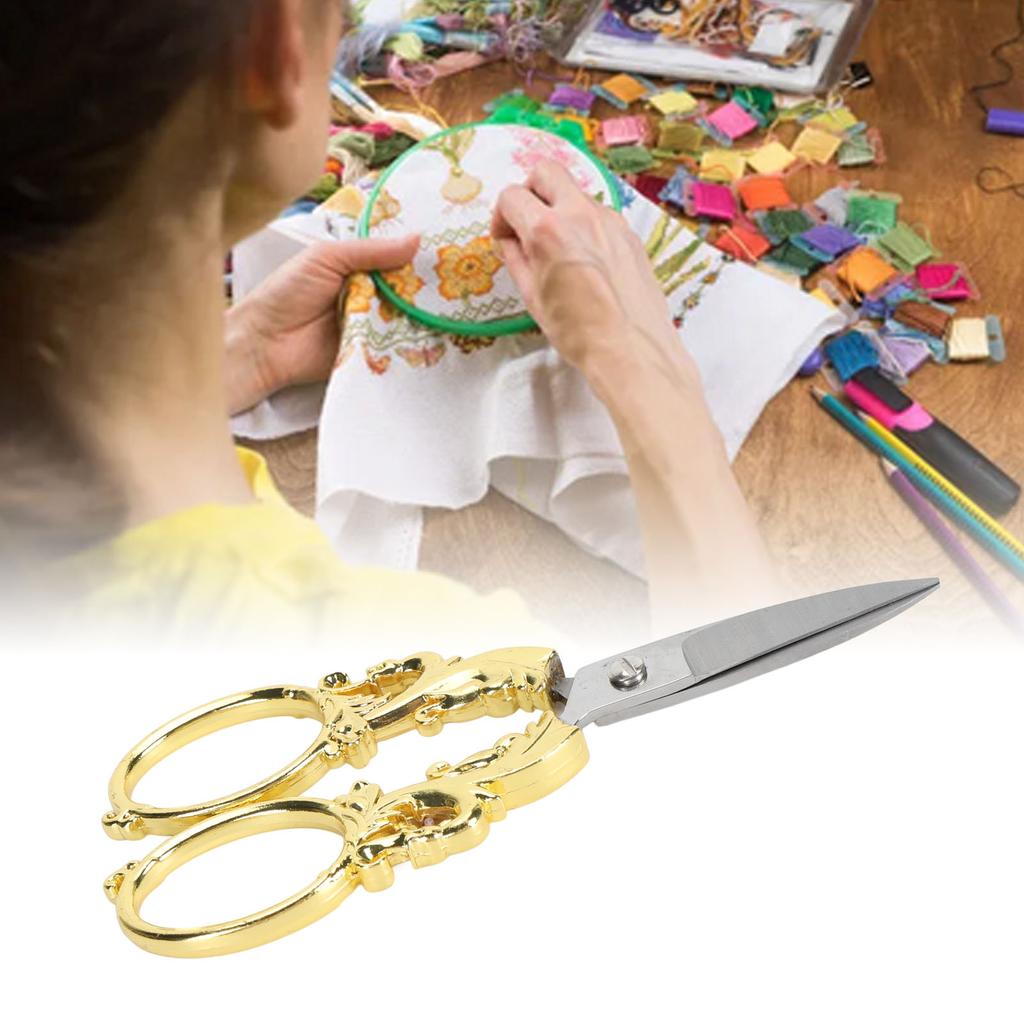 5in Embroidery Scissors Stainless Steel Tip Multifunctional Portable Vintage Scissors for Handmade P