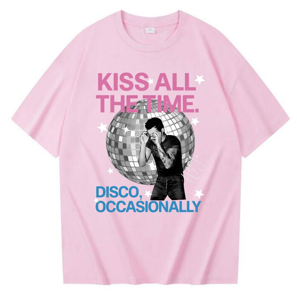 Harry Styles Bacia Sempre Disco Occasionalmente 2026 Estate Unisex T Shirt Casual Cotone Manica Corta Grafica Vintage Tshirt