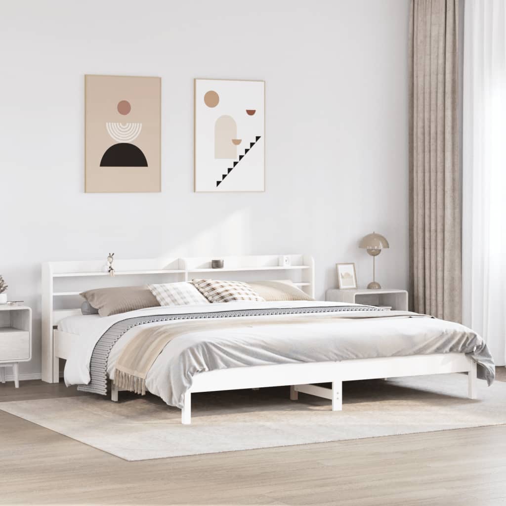 Solid Wood Bed without Mattress White 180x200 cm Pine Wood