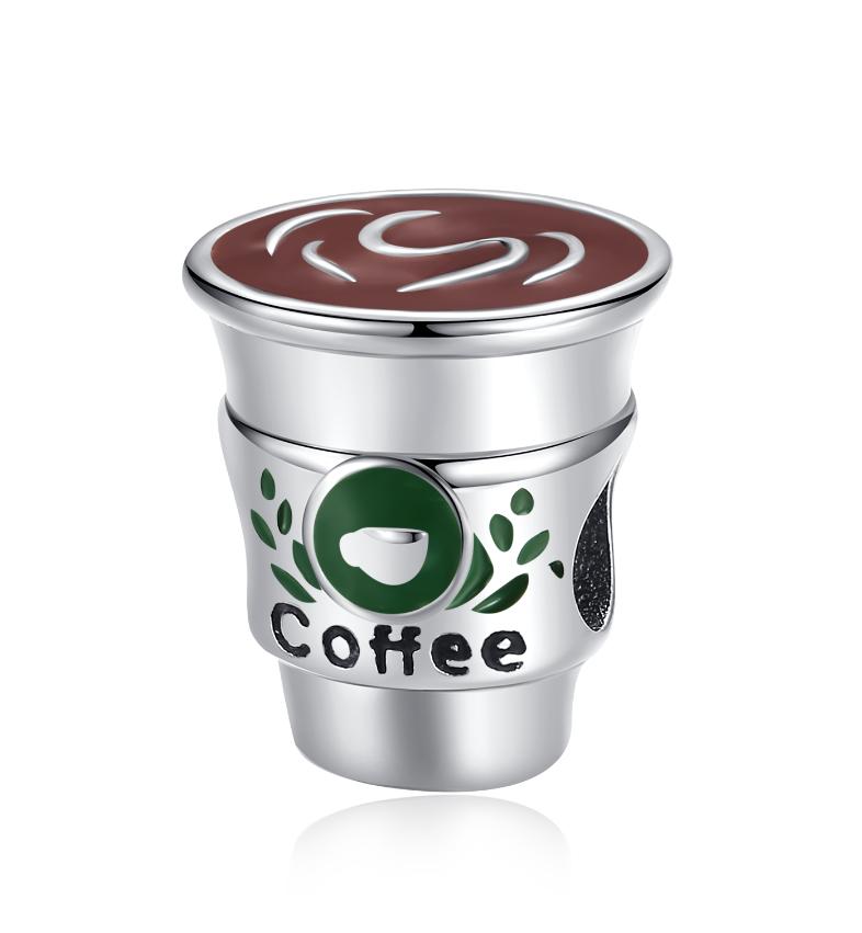 925 Silver Food Series Charms Beads Coffee Cup Bread Cake Ice Cream Pendant Fit Bracelet Necklace Women DIY Fine Gifts
