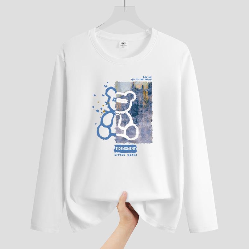 Autumn Men's Plus Size Long Sleeve T-shirt - Korean Style Round Neck for Teens