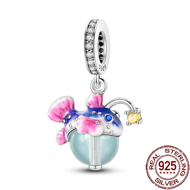 New Charms Copper Colorful Plant Flower Fruit Charm Beads Fit Snake Chain Bracelet Necklace Women Diy Jewelry