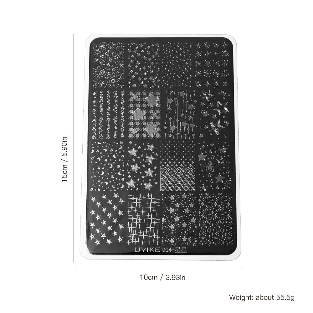 Star Moon Nail Stamping Plates Rectangle Shape Silicone Stamp Printing Template  Manicure Tools