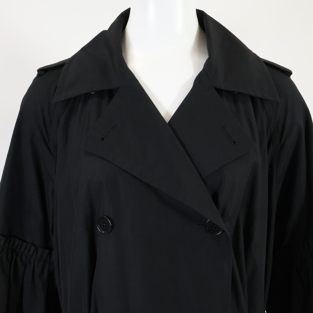 Max Mara 112102126 2020 Black Trench Coat Poplin Fabric Voluminous Sleeves coat 42 blackUsed