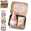 Cute Dwarf Ornament 2 Pcs Pocket Hug Gnome Comfort Gift Tin Box, Mini Plush Doll Emotional Support Birthday Presents for Her Keepsake, Handmade