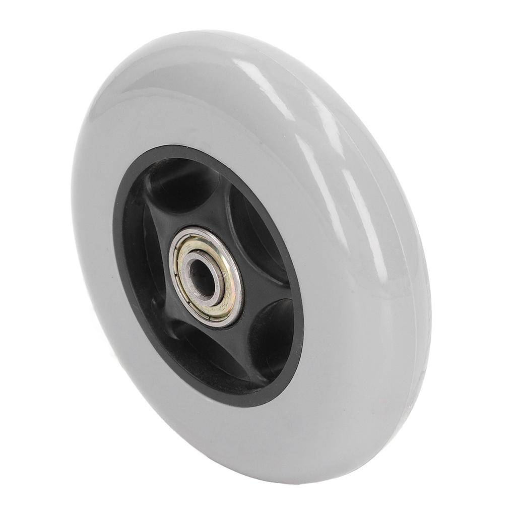 Rollstuhlrad 4 Zoll Gummi Geräuscharm Walker Lenkrolle Ersatzteil für Rollator Grau