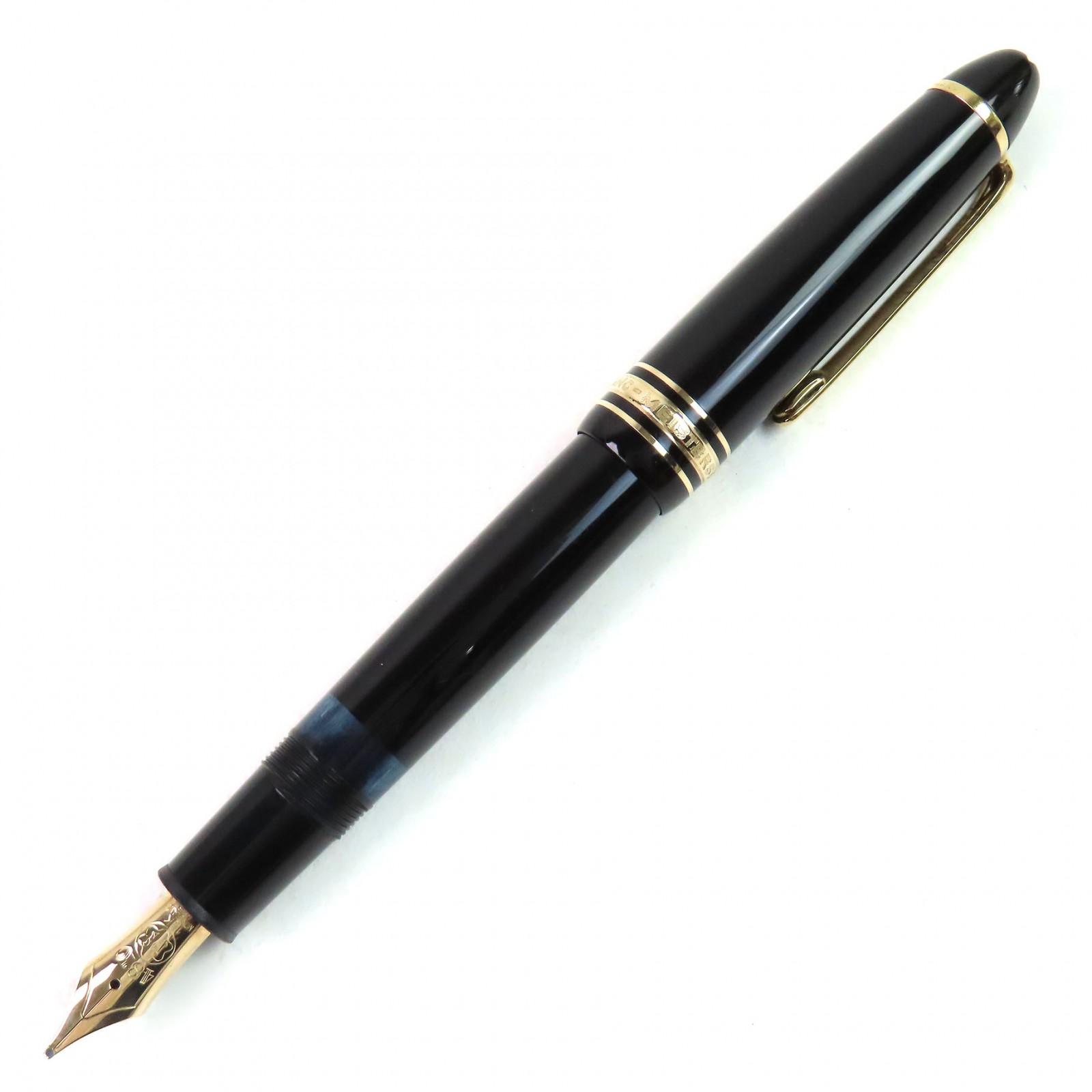 Very Good MONTBLANC fountain pen Meisterstck 146 white star Black gold 14K mens Used