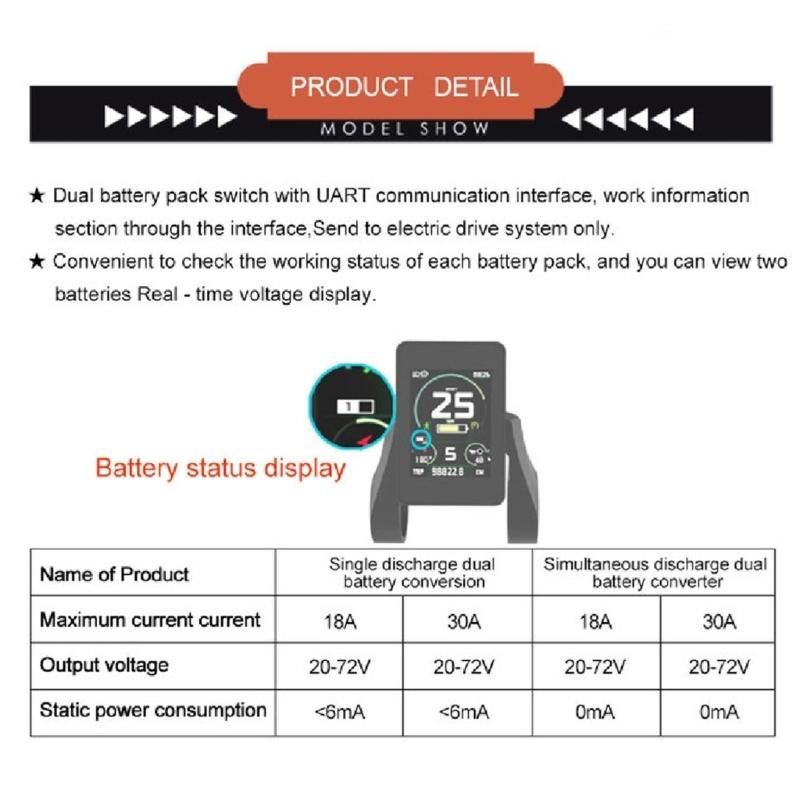 Double Battery Parallel Module 20V to 72V 40A Enhances Electric Bike Power Management