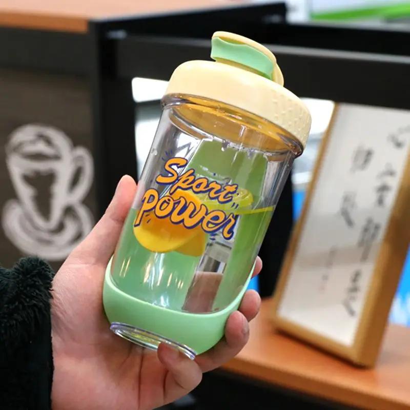 

Бутылка для смешивания протеинового порошка MULAN Summer, шейкер, пластиковая чашка, дорожная фитнес-чашка для воды, стакан для размешивания, портативная фитнес-чашка 590ml