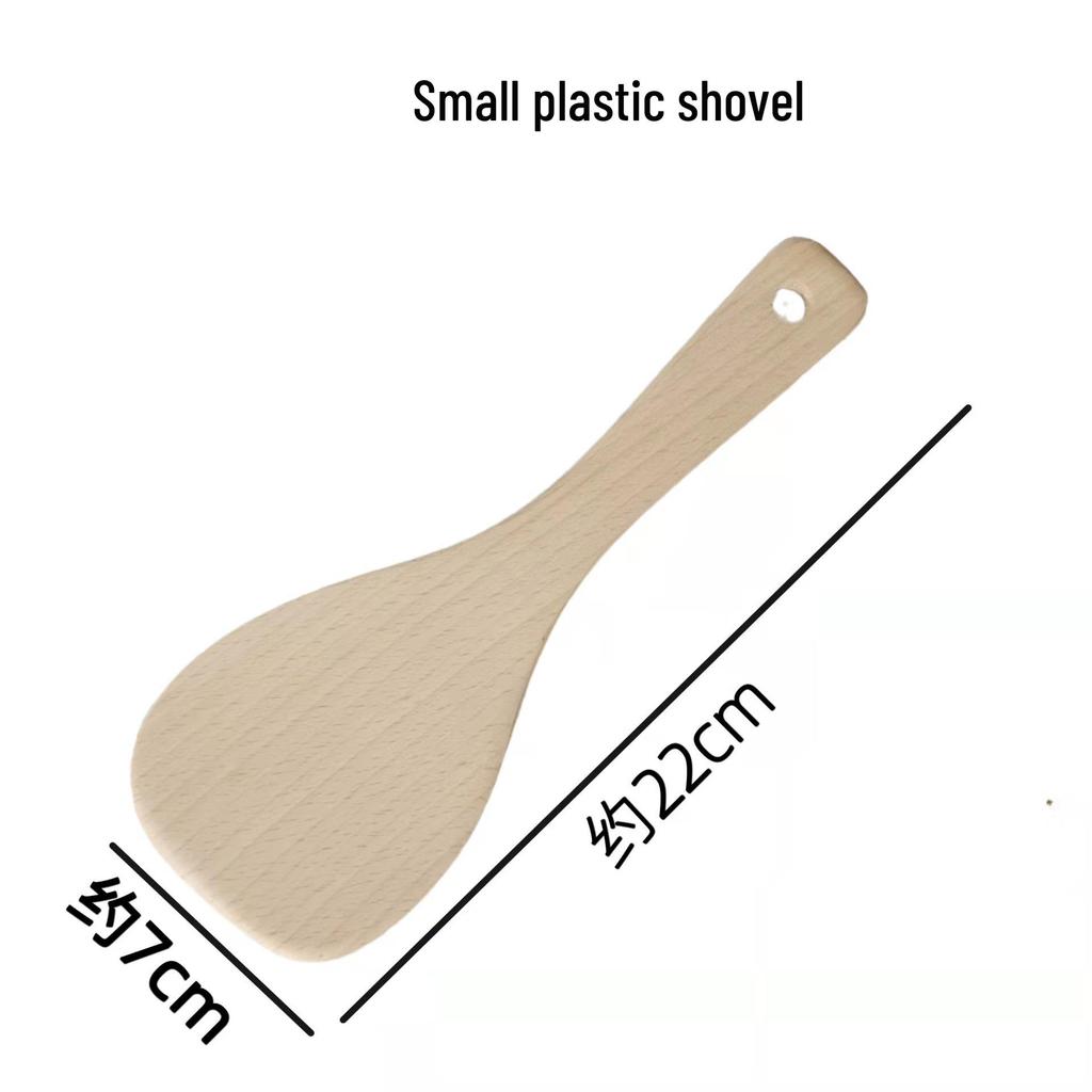 Unpainted Beech Wood Non-stick Spatula and Ladle Set - Modern Simple Wooden Cooking Utensils