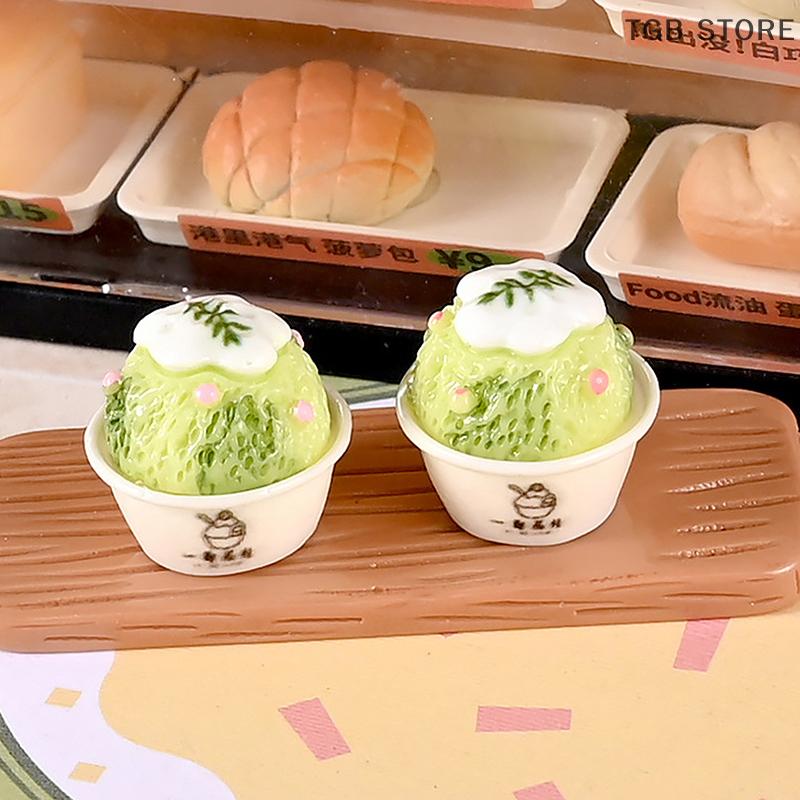 6Pcs Cute Dollhouse Miniature Kitchen Food Toy Jam Ice Cream Cone Model Home Decor Kids Pretend Play Toys