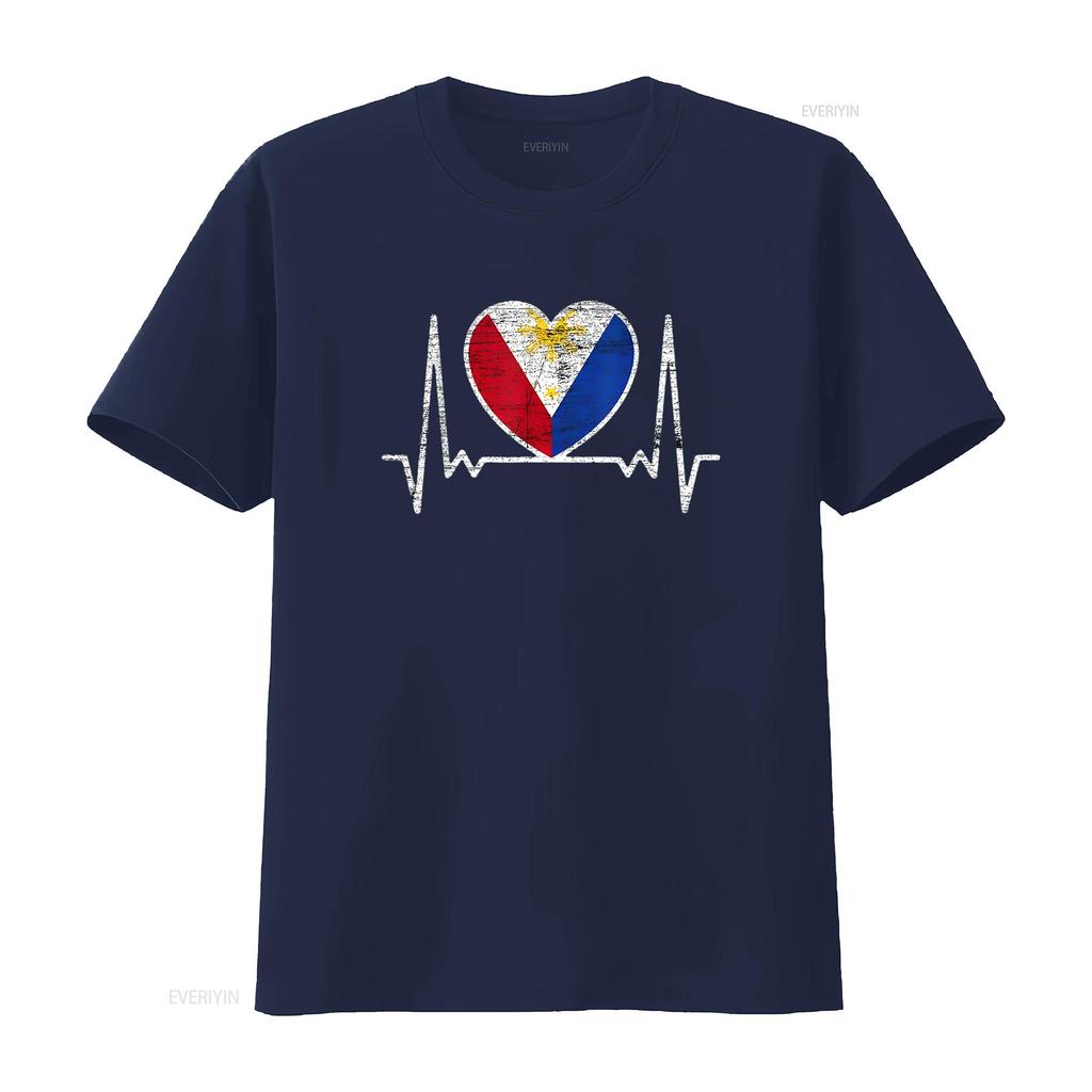 Unisexs Filipino Heartbeat Philippines T Shirt Black Vintage Washed Graphic Soft Stretched Designer Clothes Casual Breathable
