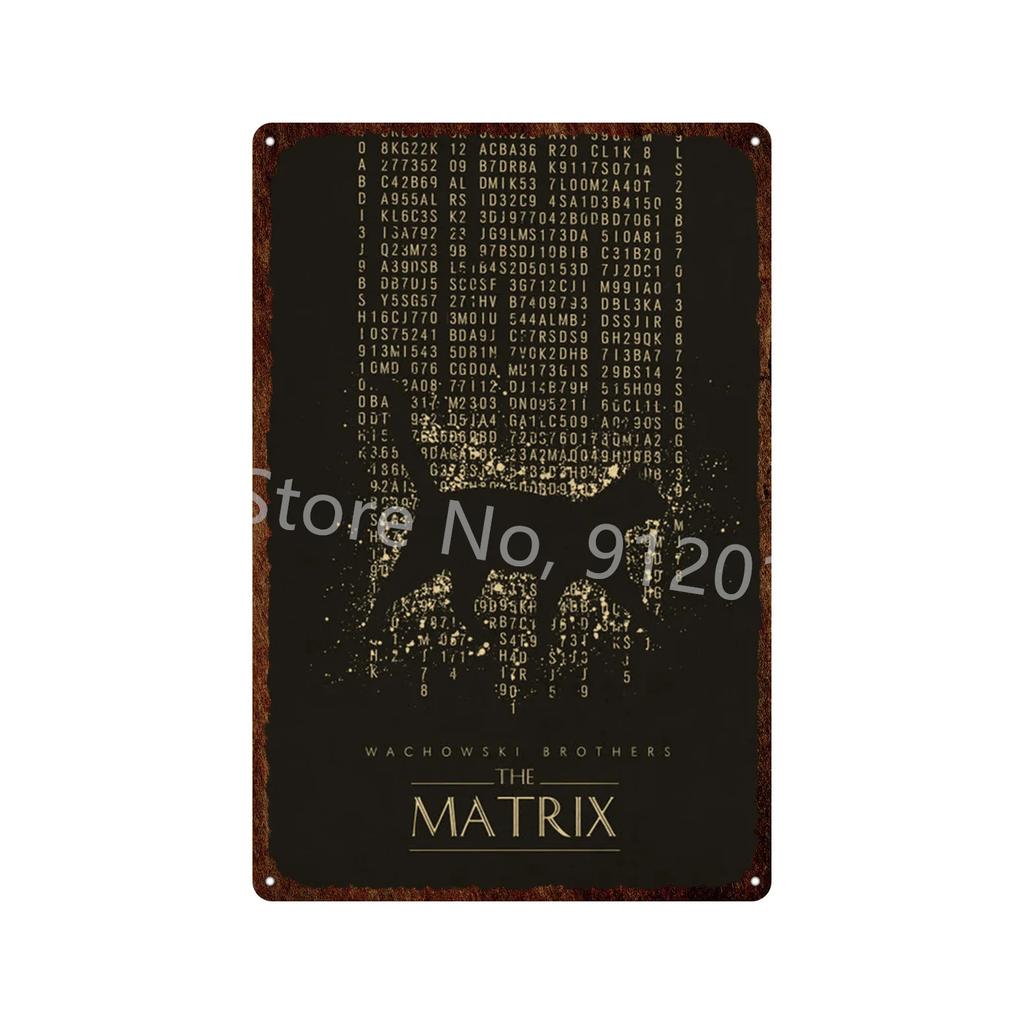 Vintage The Matrix Metal Tin Sign Poster  Classic Movie Wall Plaque for Bar Pub Club Man Cave Home Decor  Retro Iron Painting