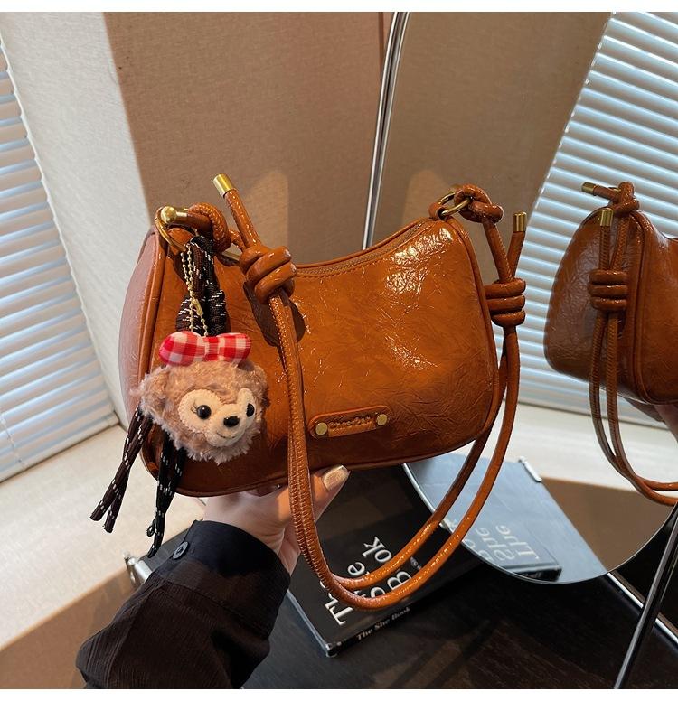 Premium Sense Niche Bag Women's Autumn and Winter Retro Shoulder Messenger Bag Dumpling Bag