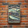 Vintage Pennsylvania Railroad Blechschild Retro Zuglandschaft Wanddekor Metallplakette