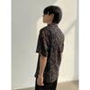 Men's Vintage Botanical Print Short Sleeve Shirt Oversized Camp Collar Blouse Casual Summer Button Down Top
