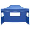 VidaXL Tente Pliable avec 3 Parois 3x4,5 m Bleu Tonnelle de Jardin Chapiteau 44971