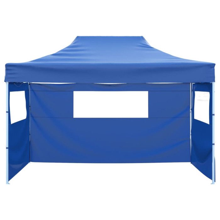 VidaXL Tente Pliable avec 3 Parois 3x4,5 m Bleu Tonnelle de Jardin Chapiteau 44971