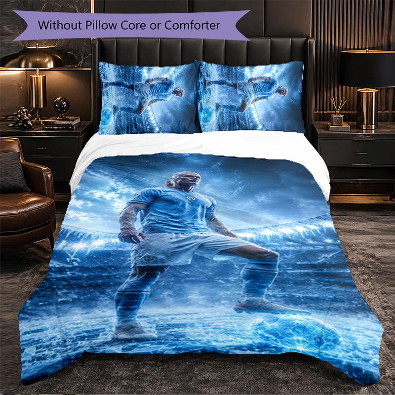 Biancheria da Letto a Tema Erling Haaland Set 3 Pezzi Copripiumino Biancheria da Letto Decorativa Per Stanza Adolescenti Decorazione Casa