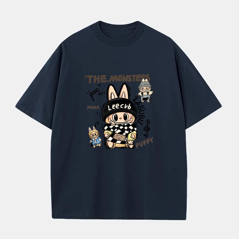 Cartoon LABUBU 3D Print Mens T-Shirt Short-Sleeved Boys and Girls T-shirt Versatile Casual Trend Clothes Gift