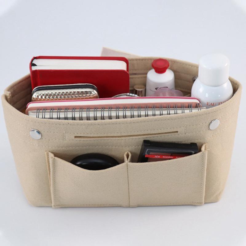 Women's Large Capacity Felt Makeup Bag – Multifunctional High-End Cosmetics Storage Pouch