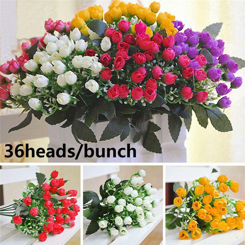 Elegant 36 Heads Artificial Silk Rose Flowers Bouquet For Wedding And Home Dcor