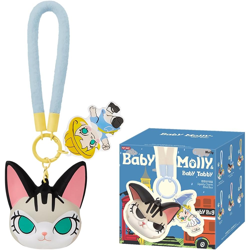 Pop Mart Baby Molly & Baby Tabby Squeeze Charm Assortment Box 6 Pieces PVC Blind Box Figures