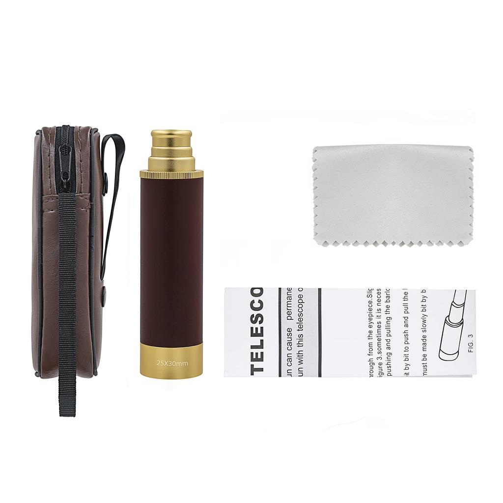Laupha Pirate Vintage Cosplay Pirates of the Caribbean Telescope, Monocular, 25x30mm, Extendable, Compact, Portable, Kids' Telescope, Toy,