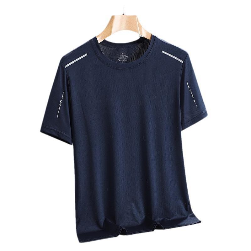 Men's Ice Silk Quick-Dry Summer T-Shirt - Lightweight, Breathable, Fashionable Short Sleeve Top