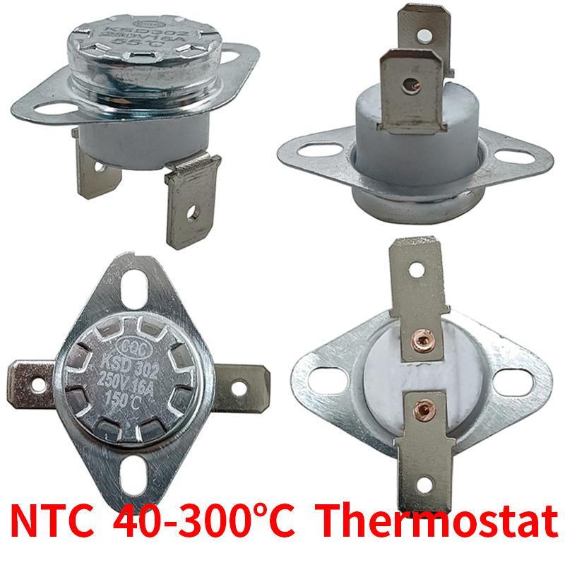 50PCS Thermostat KSD302/KSD301 40-300C 16A250V Ceramics 40C 60C80C 100C 120C 150C 200C 250C 300C 350degrees Normally Closed Open 150C