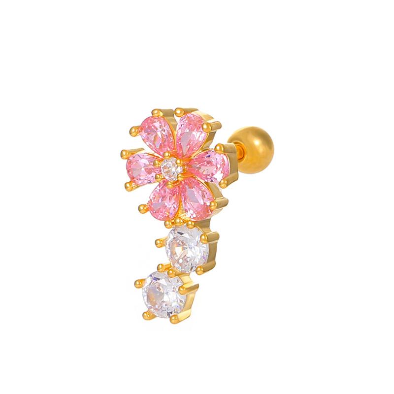 

1 шт., серьги-гвоздики с цветком и цирконием, милые модные женские серьги-гвоздики из нержавеющей стали для девочек, серьги-гвоздики, ювелирные изделия, подарки 15