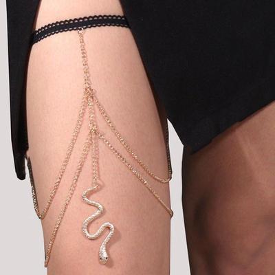 Catena Coscia con Serpente in Strass Boemo e Nappa