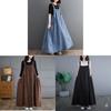 Denim Suspender Skirt For Women With High Waist And Flared Design For Spring Casual Wear