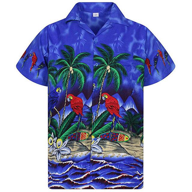 Moda lato 3d koszule męskie ponadgabarytowe plażowe koszula męska z krótkim rękawem drzewo kokosowe drukuj hawajskie topy odzież męska Camiseta