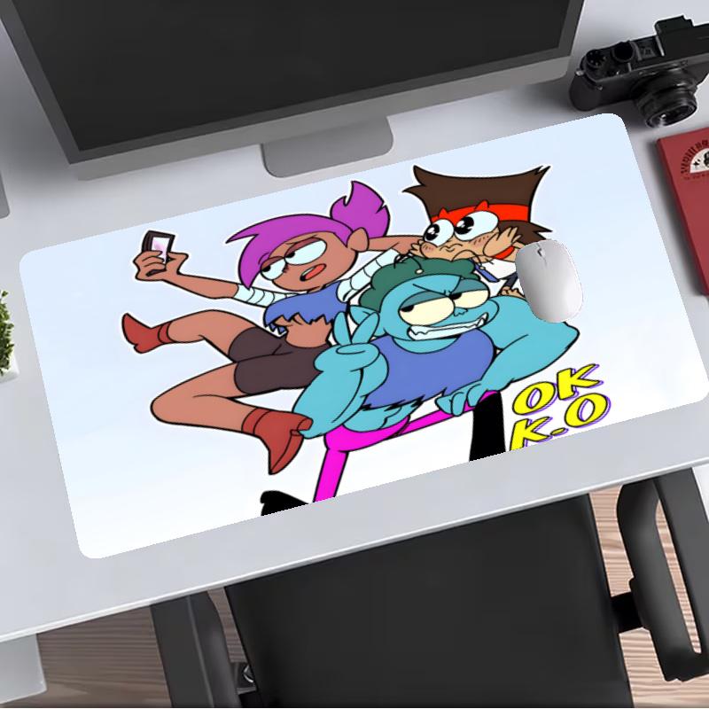 OK K.O Extended Gaming Mouse Pad with Stitched Edges NonSlip Rubber Base Waterproof Desk Mat for Computer Laptop Office Gaming