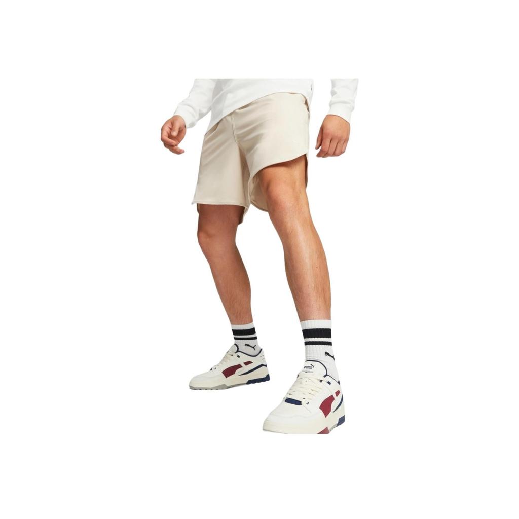 Puma Mmq Service Line Shorts Solid Color Elastic Waist Sports Shorts Unisex Shorts Oatmeal 620842-88