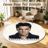 Round Rug Custom NameElvis Presley Pattern Non Slip Carpet Home Floor Decor