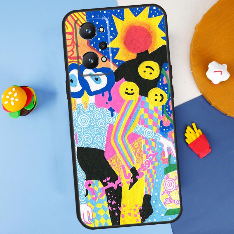 Indie Hippie Art For Realme 11 10 12 13 14 Pro Plus GT 5 6 6T GT7 Pro C61 C53 C51 C21Y C25S C55 C67 C75 Case