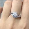CopperCrystal Twist Bridal Wedding Ring for Women Creative Fashionable Fancy Band Accessory