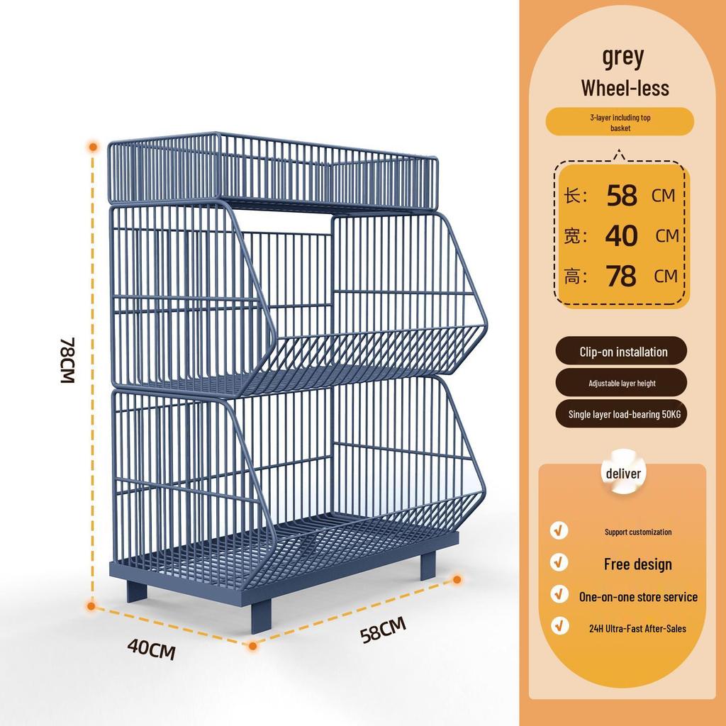 Multi-Layer Stackable Display Basket for Snacks & Vegetables