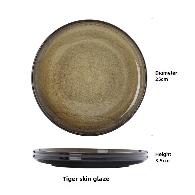 1 шт. Креативная керамическая тарелка, прошедшая обжиг, в японском стиле, для дома, салатница, высококачественная тарелка для стейка