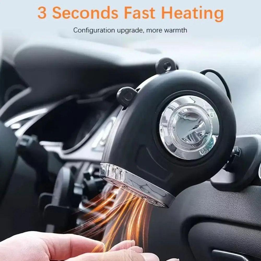 12V Mini Fan Heater 360 Degree Rotation Defogging Demister Portable Windshield Defroster  Car